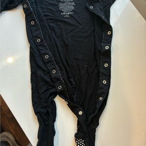 Kickee Pants snap black footie baby pjs